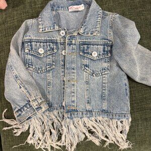 Jean Jacket with Fringe, 4T, Never worn